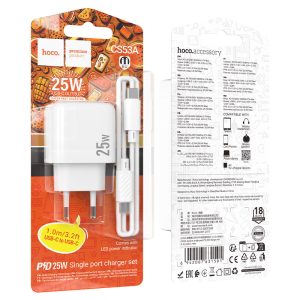 Chargeur Rapide HOCO CS53A 25W USB C + Cable (C to C) – Android & iPad Algerie