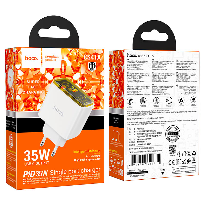 Chargeur Rapide HOCO CS41A Compatible iPhone & Samsung – Image 3