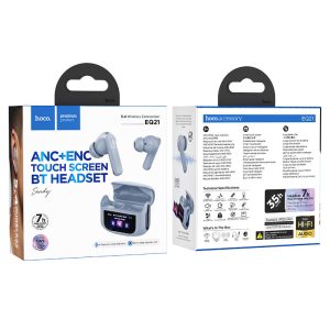 Ecouteurs Sans Fil Hoco EQ21 Sandy ANC & ENC – Bluetooth 5.4, Ecran Tactile, 35h d’Autonomie