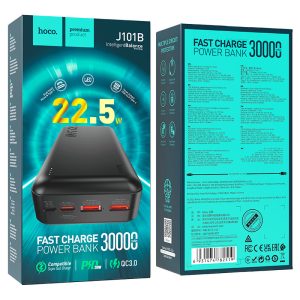 Power Bank HOCO J101B Astute 30000mAh – Charge Rapide PD/QC, USB-A & Type-C