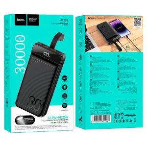 Power Bank HOCO J123B Element 30000mAh – Charge Rapide PD/QC, 4 Sorties USB, Ecran Digital